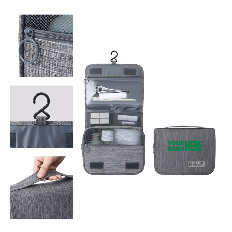 MOQ 50 Hanging Travel Toiletry Bag with Dry and Wet Separation
