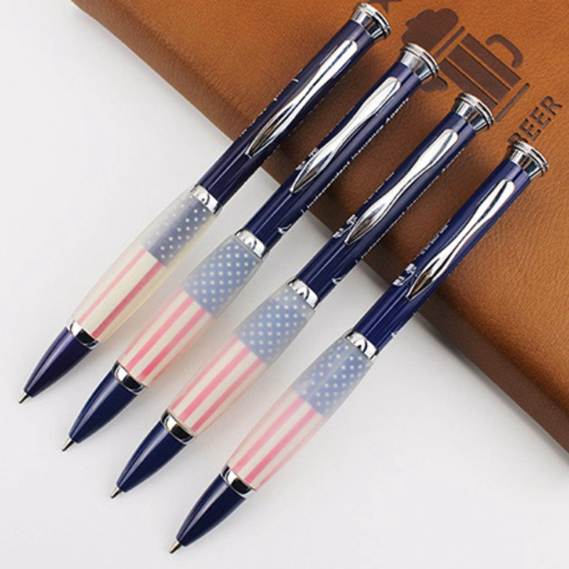 Simple Flag Pattern Metal Ballpoint Pen