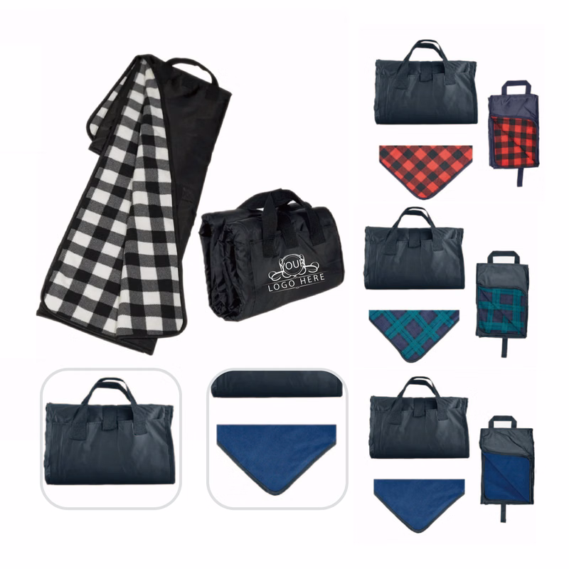 Fleece Travel Blanket with Nylon Handles