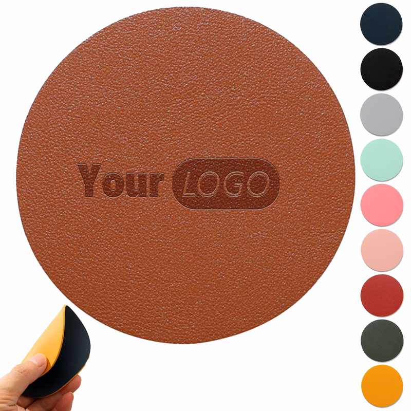 Pu Circular Double-Layer Waterproof Coaster