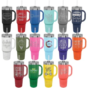 Polar Camel 40 Oz. Travel Mug With Handle, Straw Included 1