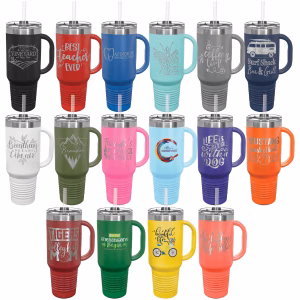 Polar Camel 40 Oz. Travel Mug With Handle, Straw Included