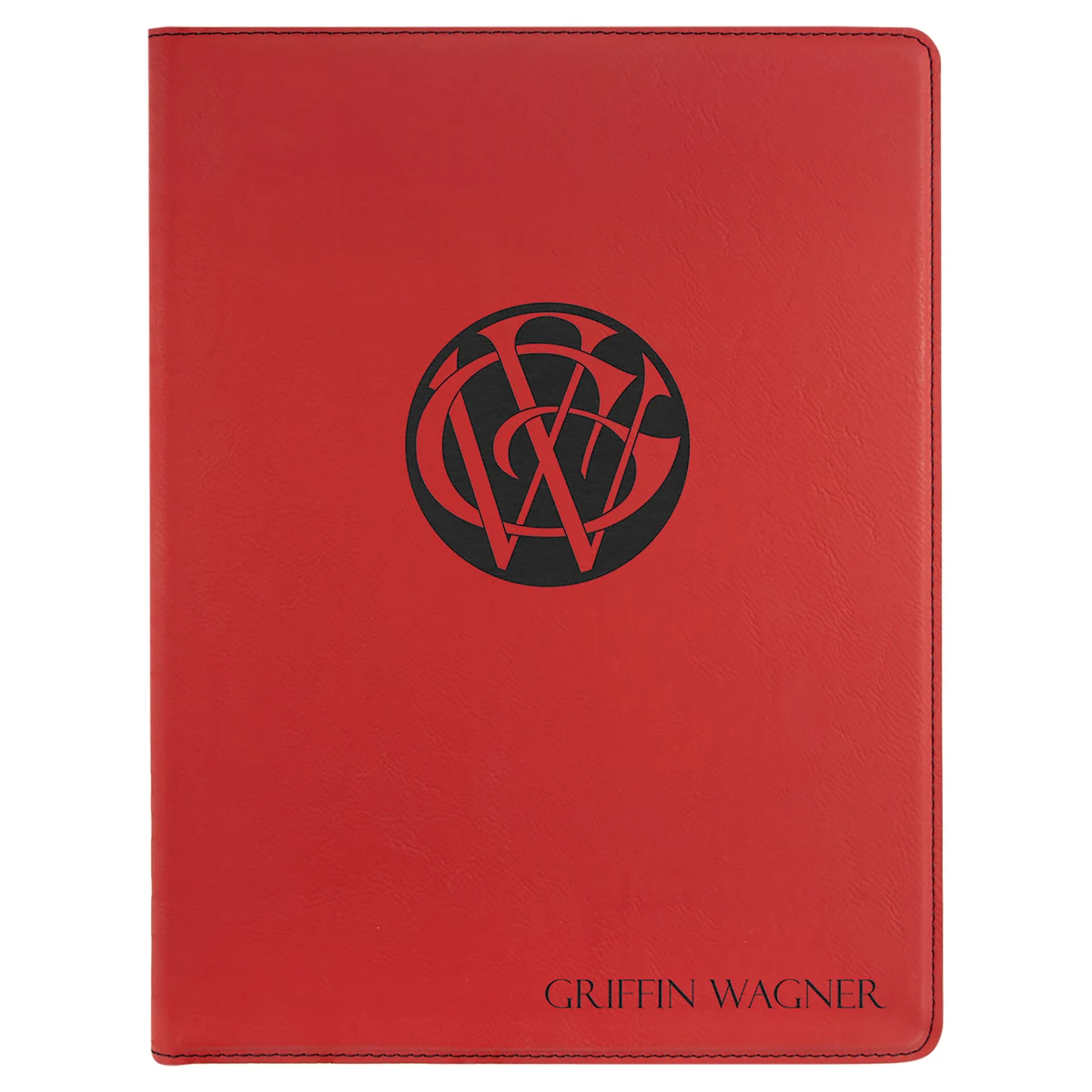 9 1/2" x 12" Red Leatherette Portfolio with Notepad 1