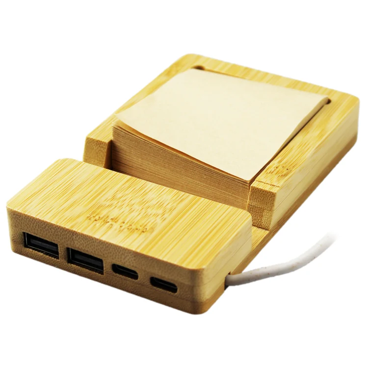 Type-C Bamboo USB Hub with Stand 1
