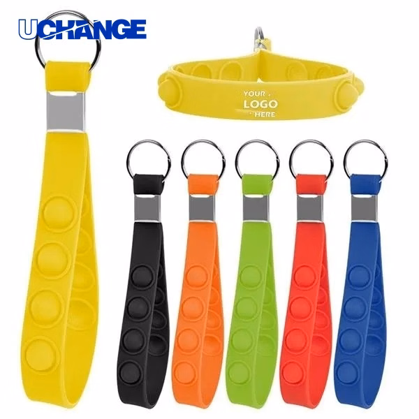 Silicone Bubble Stress Reliever Keychain