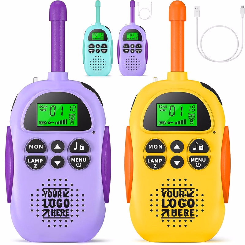 2 Pack Long Range 22 Channels 2 Way Radio Kids Birthday Toy Gif Rechargeable Walkie Talkies