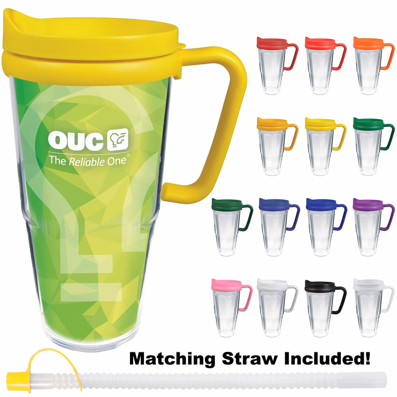 24oz Thermal Dual Walled Travel Mug - White Printed Insert