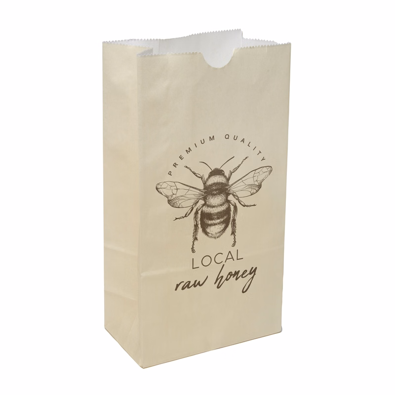 One-color Colored Paper Bag Cream (5" x 9.75" x 3.125")