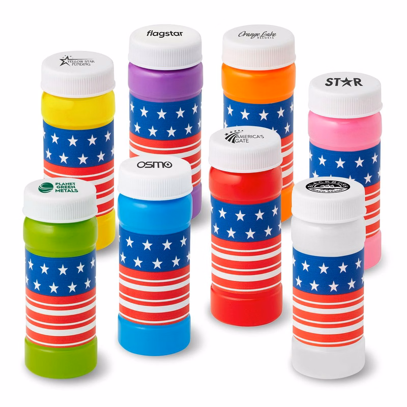 2 oz. Patriotic Bubbles Imprinted on Cap