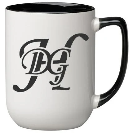 17 oz. Black In and Handle / White Out Arlen Mug 1