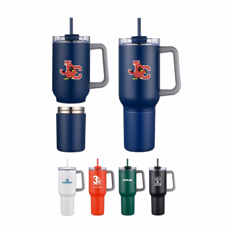 22 Oz. Stainless Steel Travel Mug with Cup