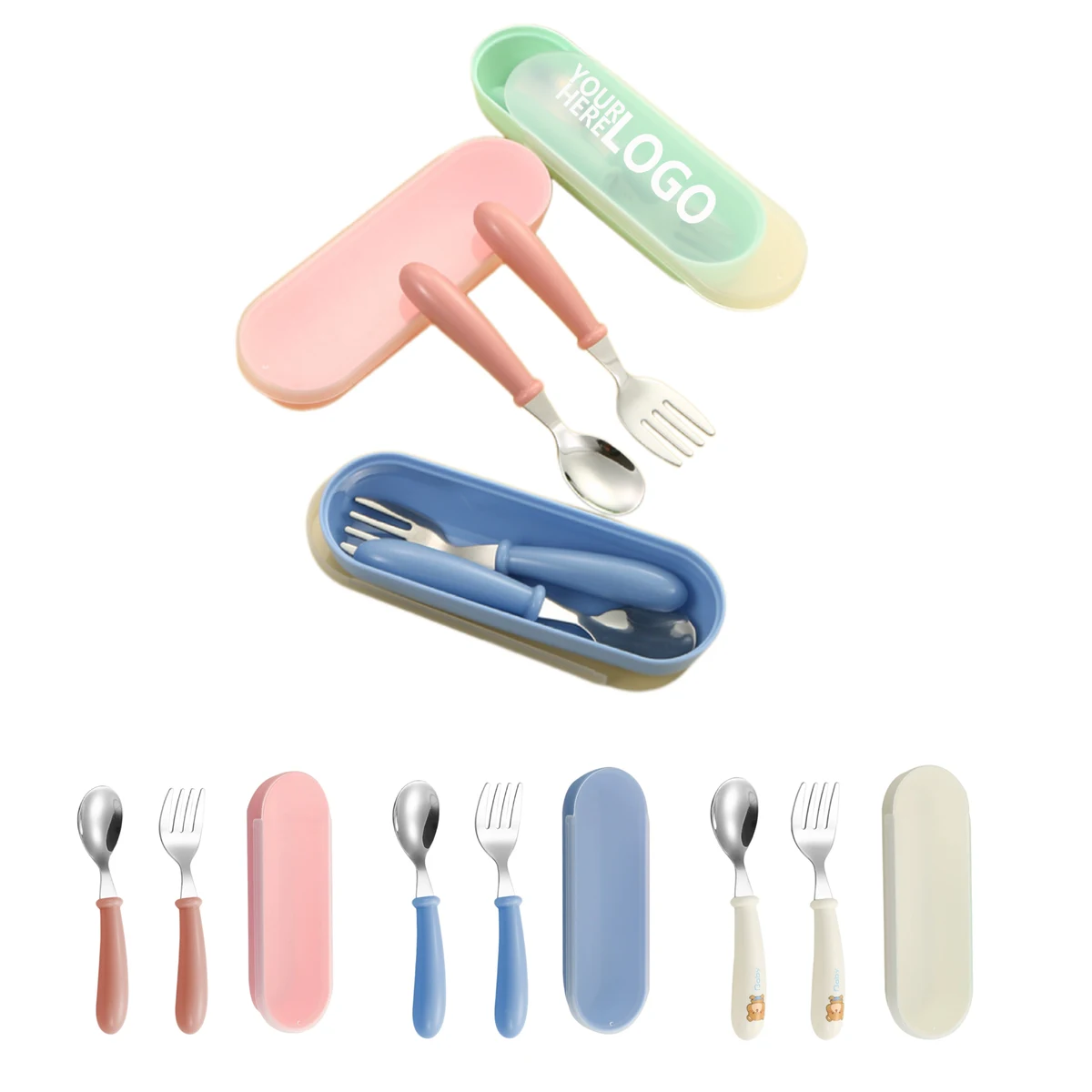 Durable Round Grip Steel Spatula Fork 1