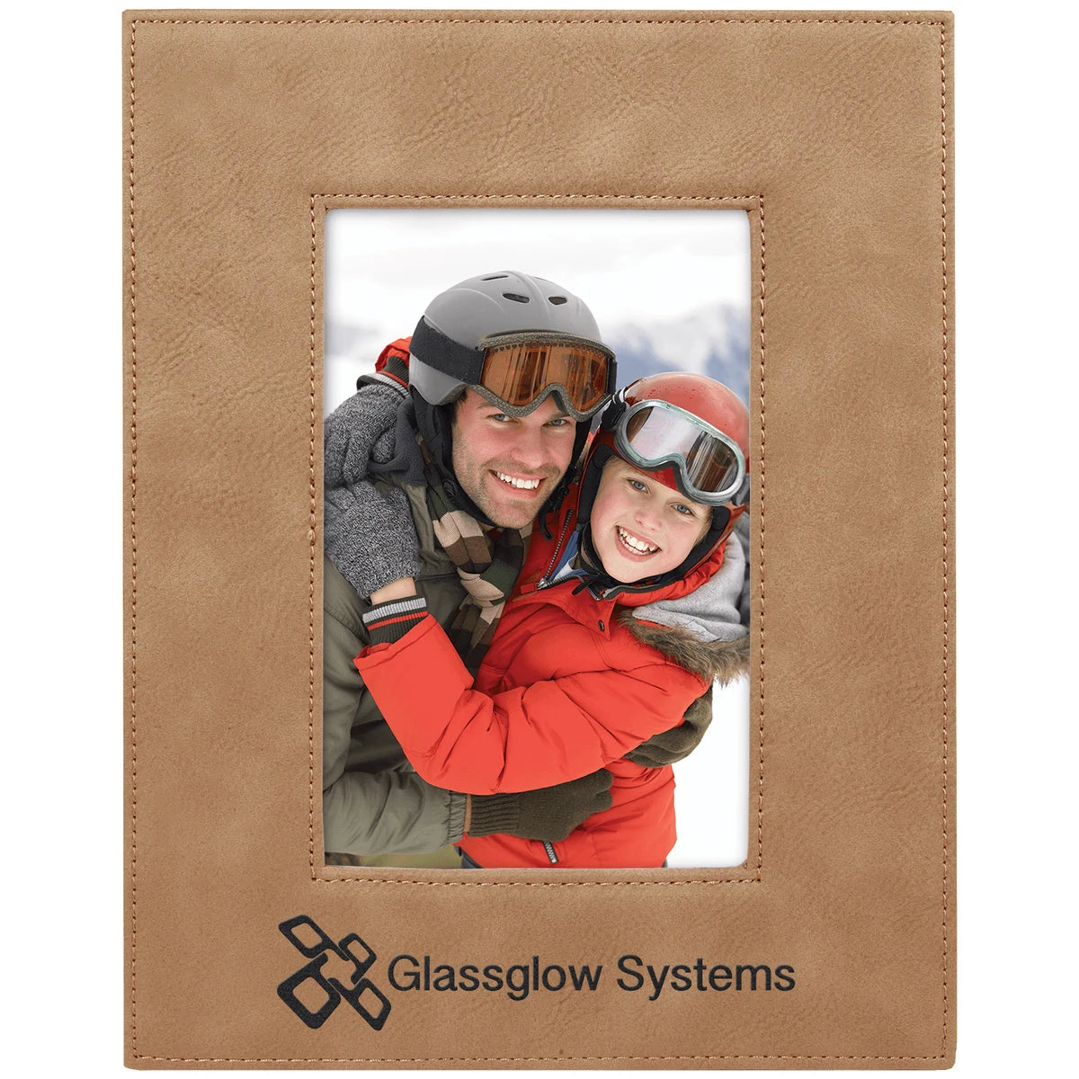 4" x 6" Light Brown Leatherette Photo Frame 1