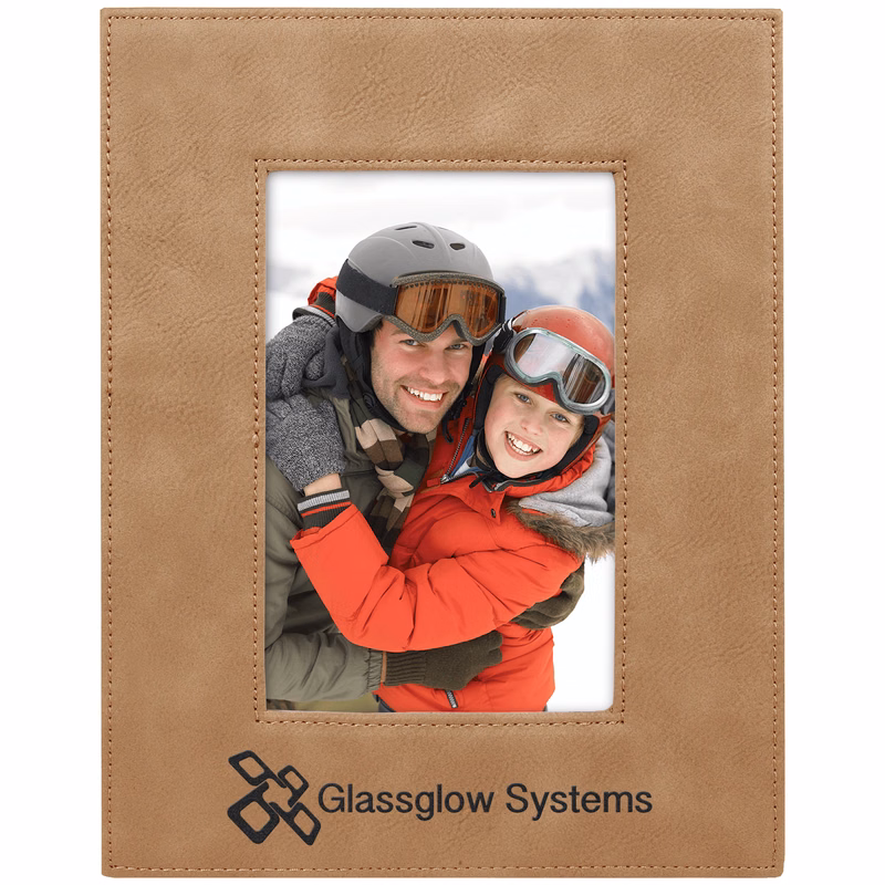 4" x 6" Light Brown Leatherette Photo Frame