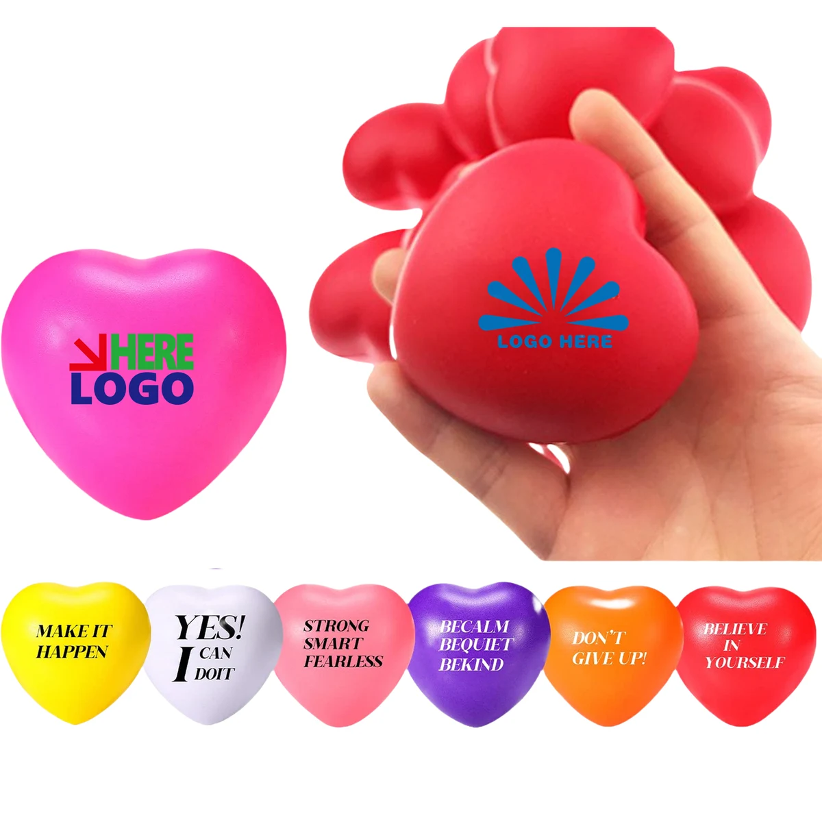 Funny Heart Shape Mini Stress Balls 1