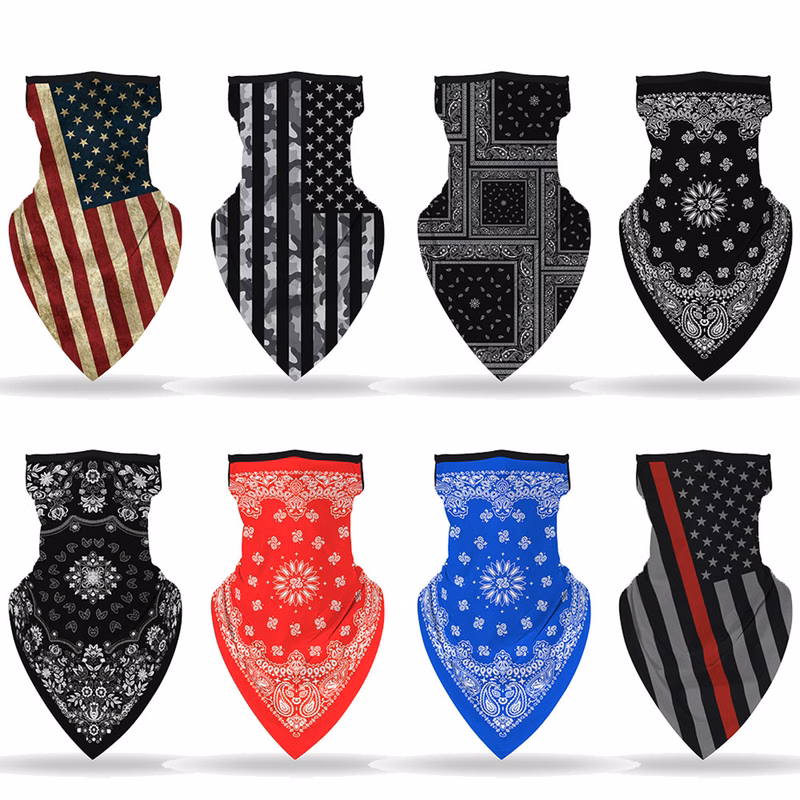 Patriotism American Us Flag Face Bandana With Ear Loop