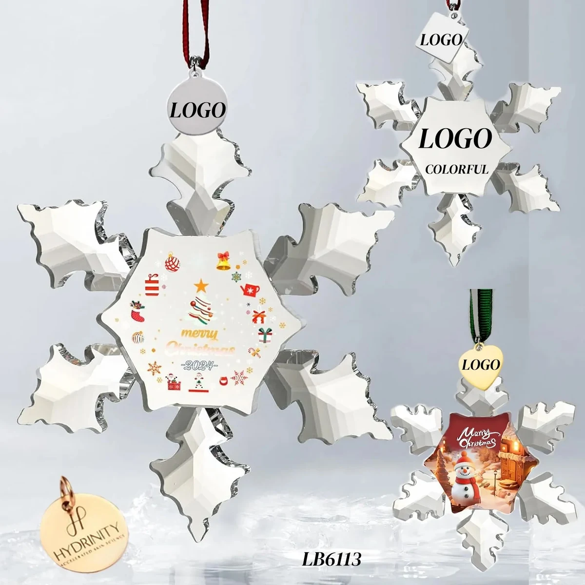 Crystal Snowflake Ornaments Home Hanging Decor 1