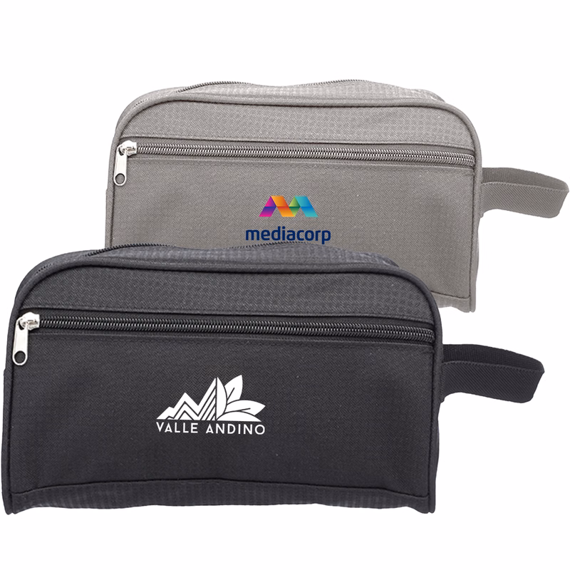 Classic Toiletry Bag w/ Handle & Side Zipper Pockets
