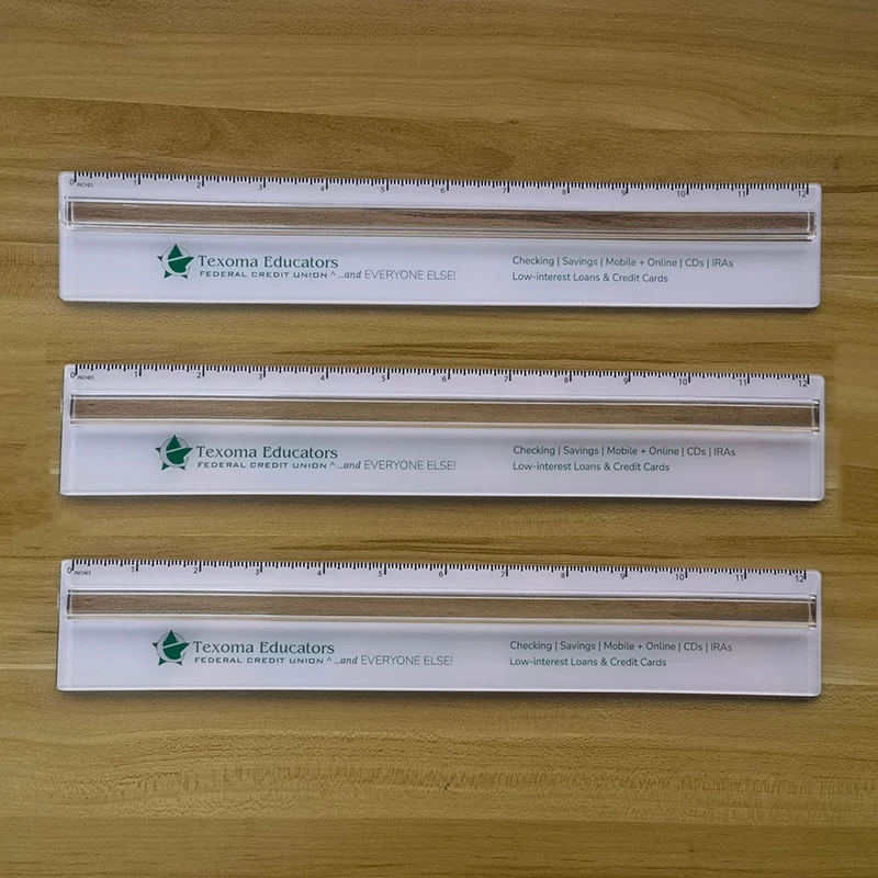 Imprinted Plastic 12 in. Ruler with Magnifying Glass 1