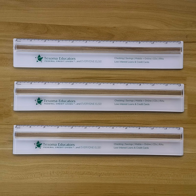 Imprinted Plastic 12 in. Ruler with Magnifying Glass