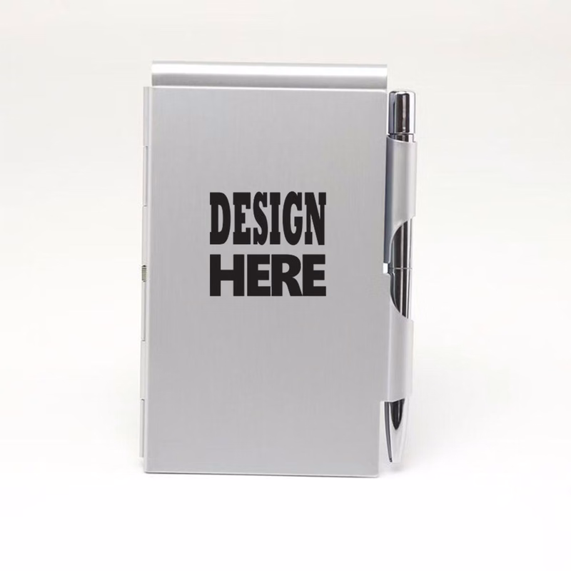 Aluminum Card Case With Pen Tearable Notebook Portable