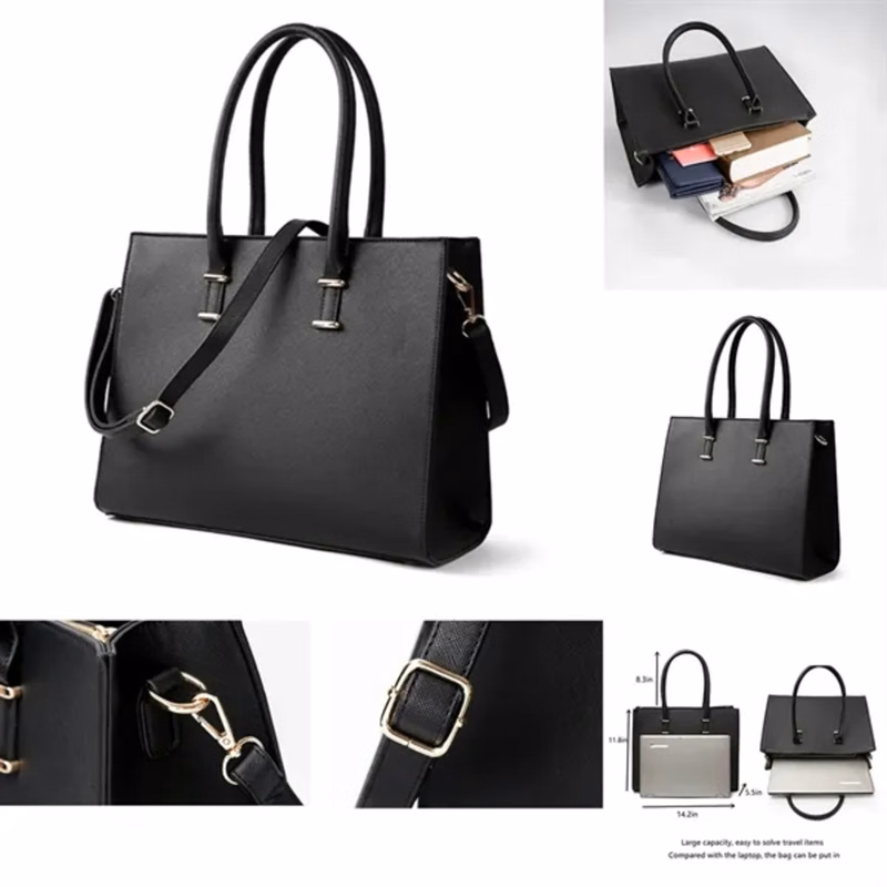 Leather Computer Tote Bag 14 Inch