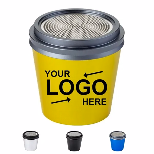 Custom Aluminum Mini Coffee Mug Bluetooth Speaker — Office & Travel Accessory