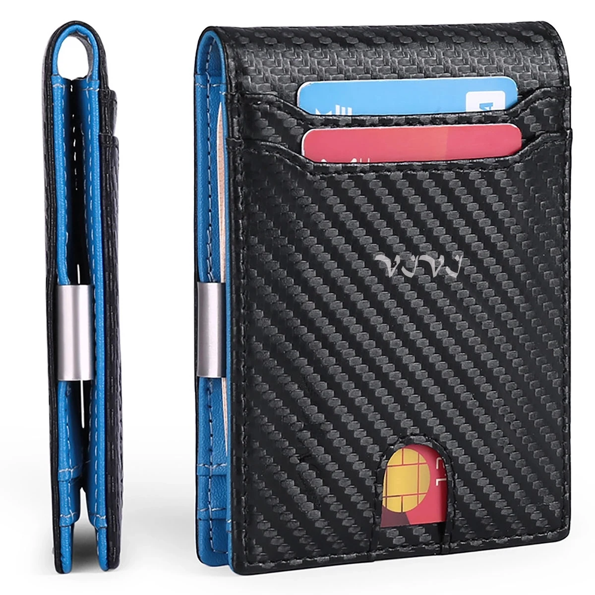 Mens Slim Wallet With Money Clip 1