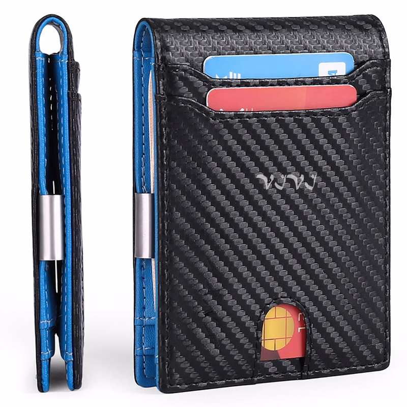 Mens Slim Wallet With Money Clip
