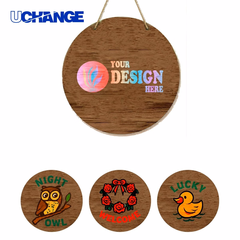 Round Wooden Doorplate