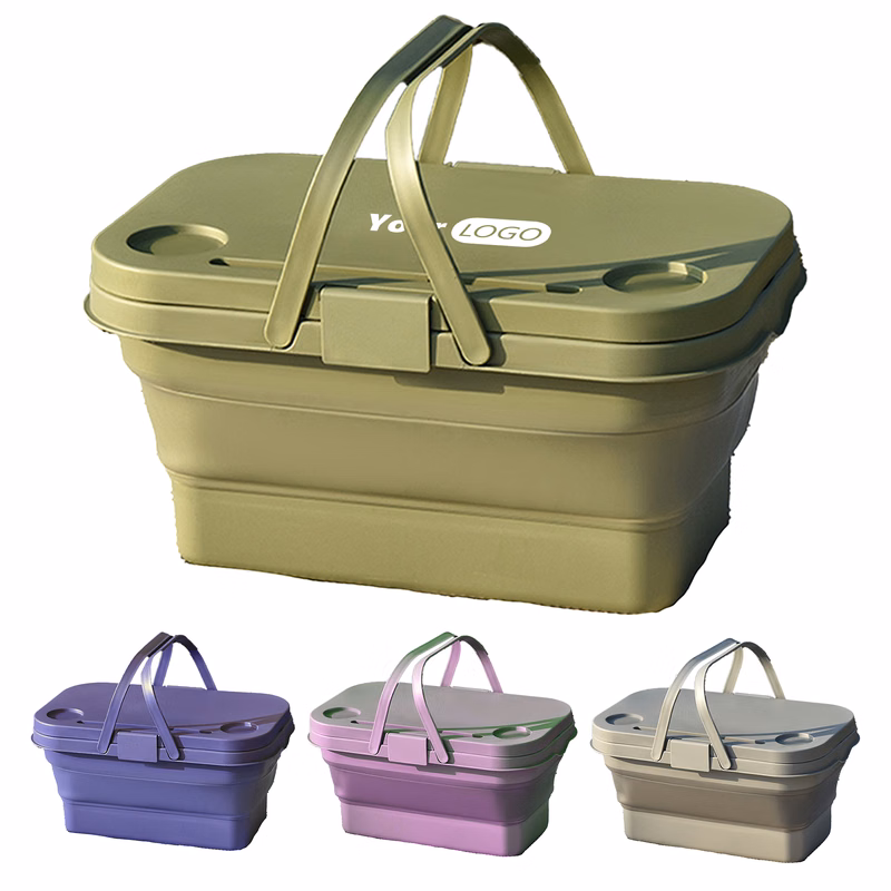 Polypropylene Camping Storage Basket With Secure Lid ?C Easy To Carry