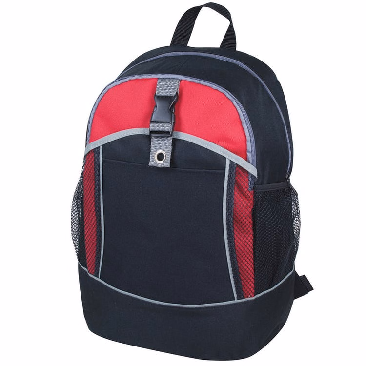 17" Classic Backpacks - Black/Red Side Mesh Pockets