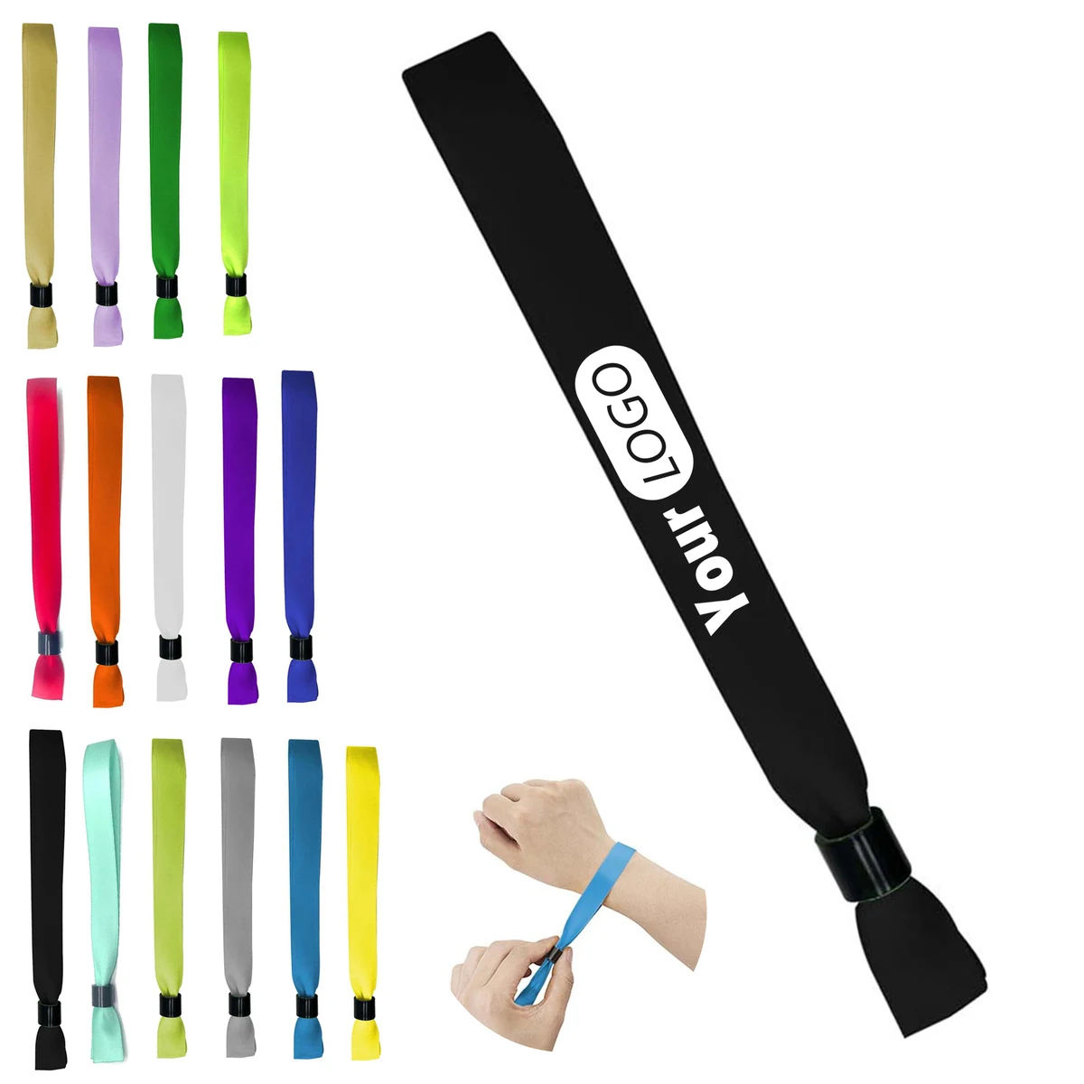 Disposable Polyester Solid Color Wristband 1