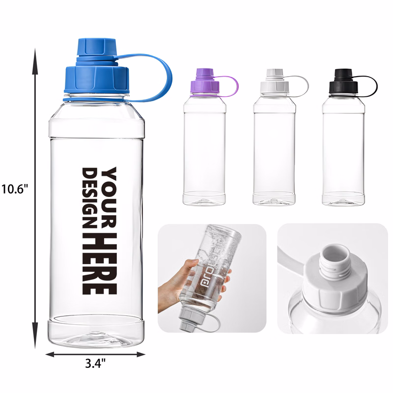 MOQ 50 PCS 33 OZ Transparent Plastic Water Bottle