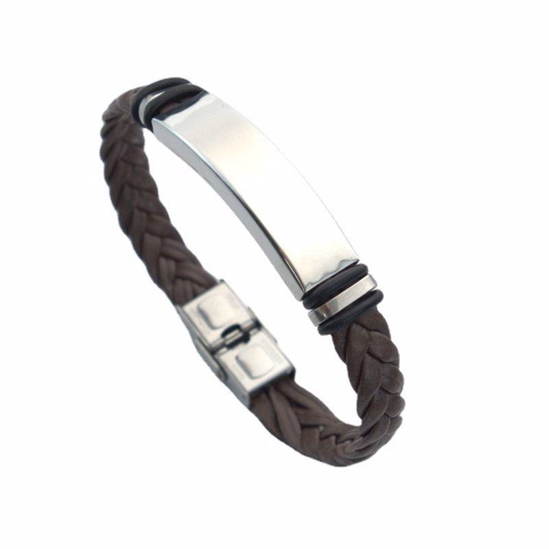 Pu Leather Stainless Adjustable Bracelet