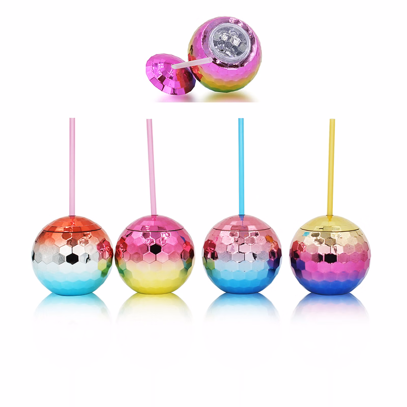 500ML Disco Ball Cup with Drinking Straw