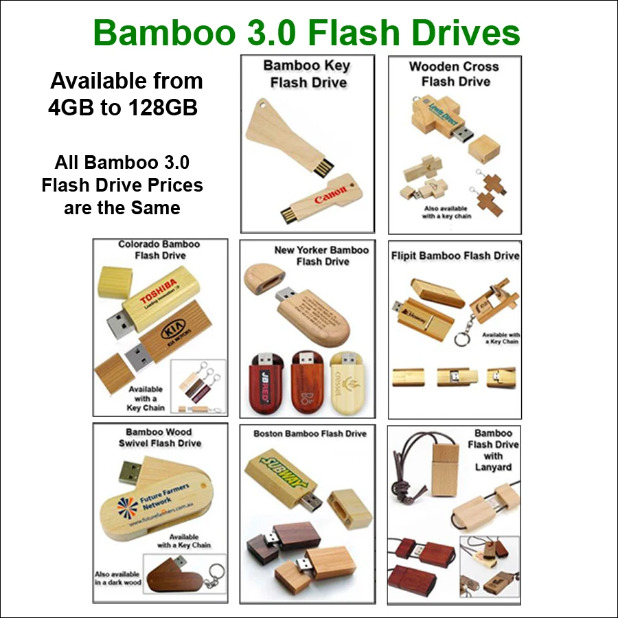 Bamboo USB 3.0 Flash Drives - 32 GB 1