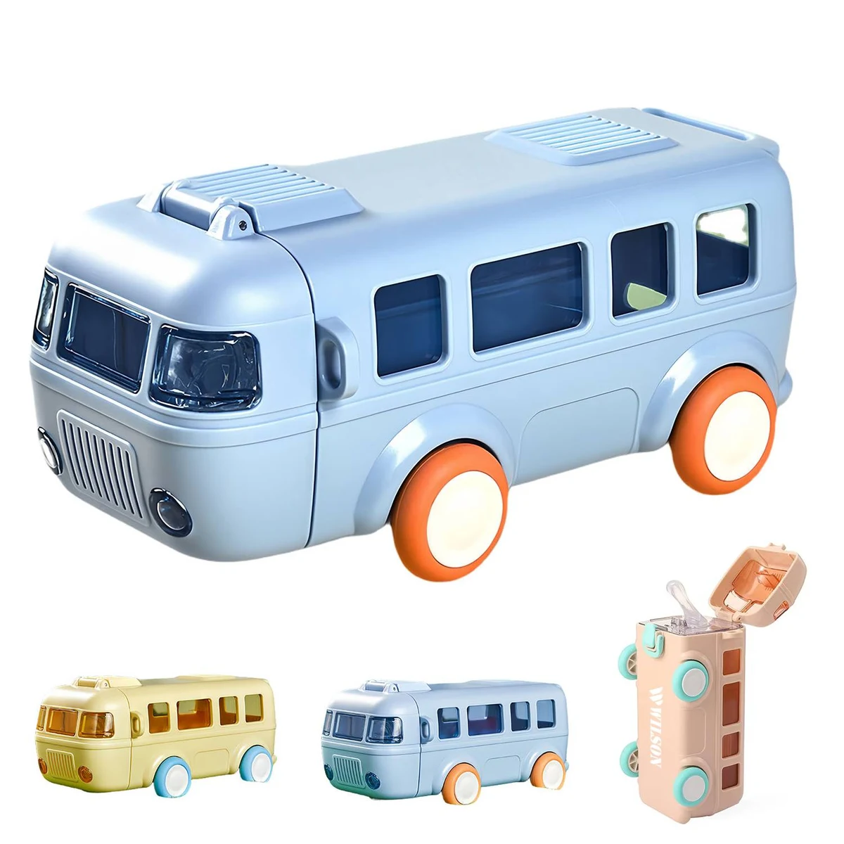 Summer Cute Bus Water Bottle w/ Shoulder Strap 1