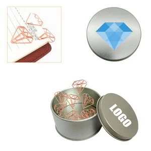 Diamond Shaped Paper Clips in Tin Box 1