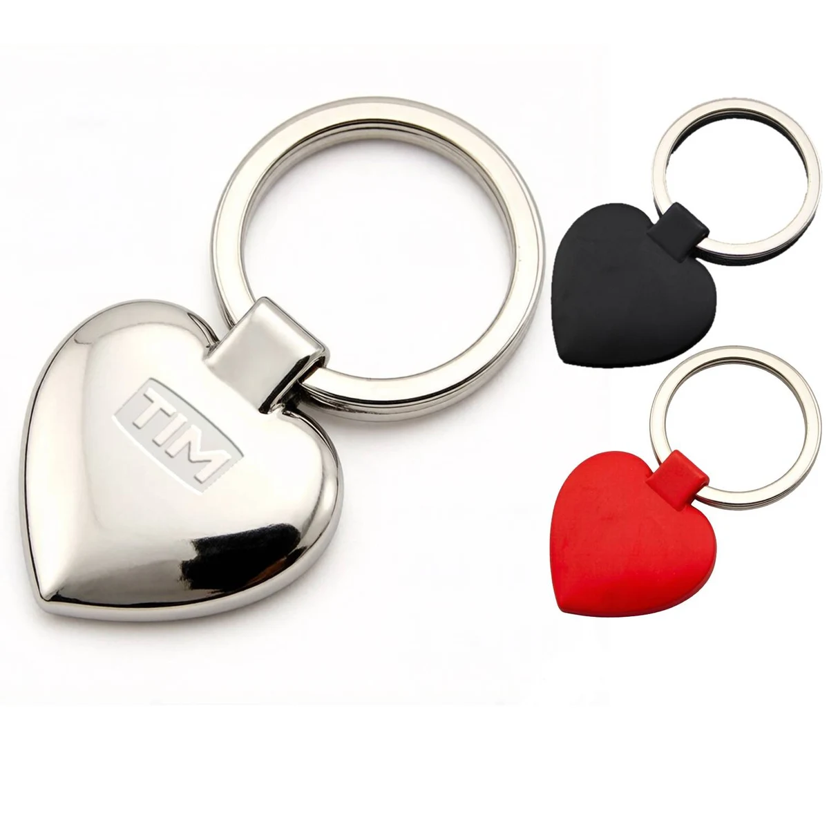 Compact Metal Heart-Shaped Keychain 1