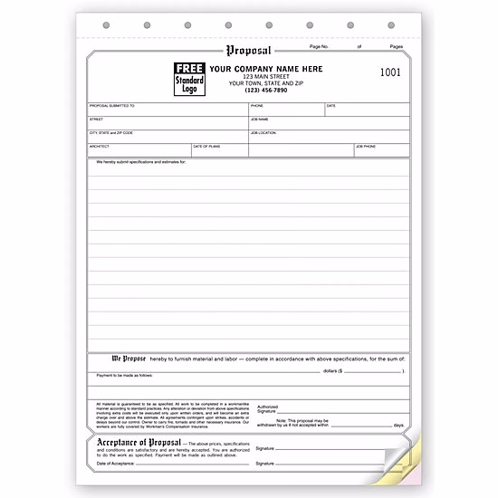 Proposals, Classic Design, Large, Carbonless