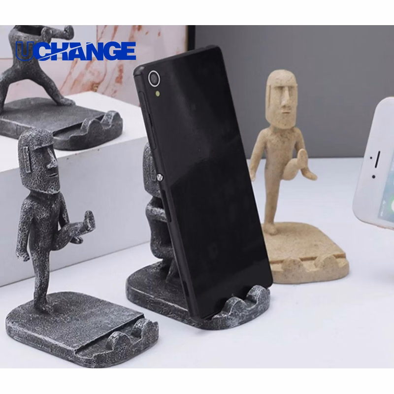 Kung Fu Moai Phone Stand Decorative Desk Holder for Mobile Devices