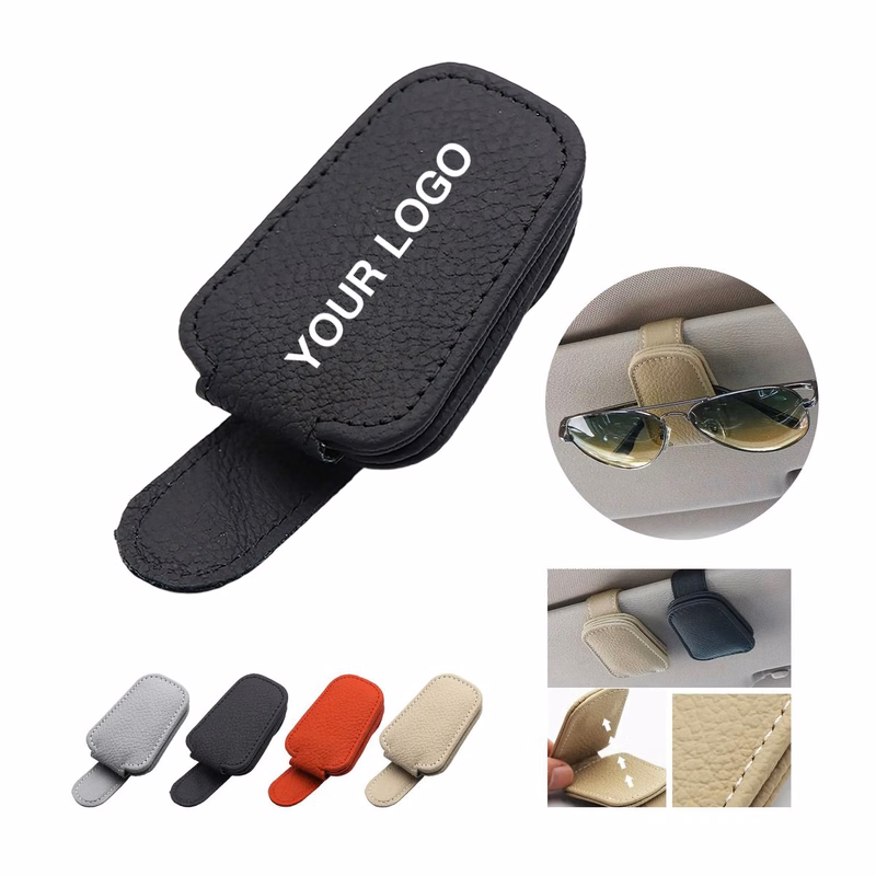 Magnetic Car Visor Glasses Clip in PU Leather