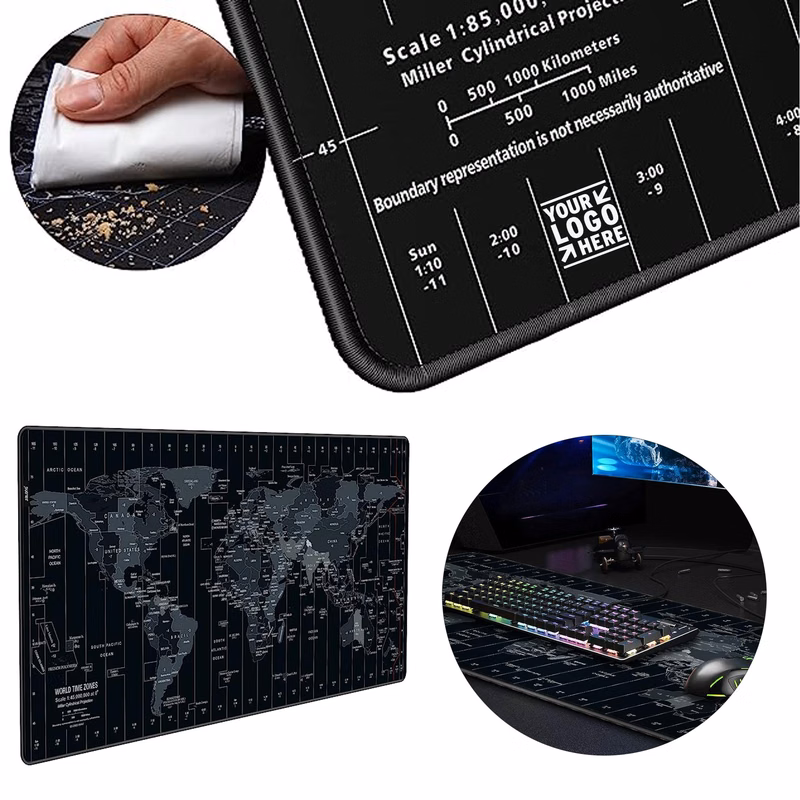 35.4 x 15.7 inches Computer PC Black World Map Gaming Desk Mat Extended Mousepad