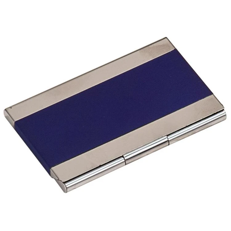 Blue Metal Business Card Holder 1