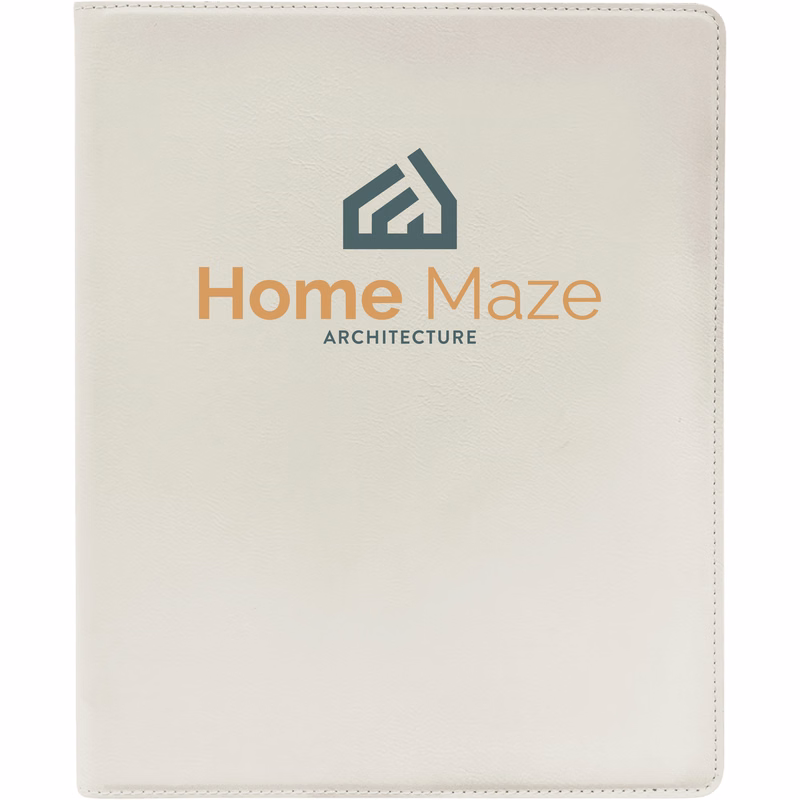 9" x 12" Leatherette White Portfolio