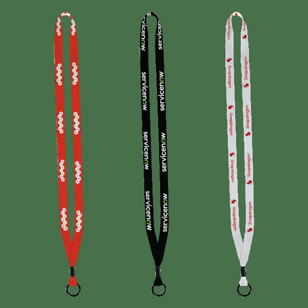 1/2" Dye-Sublimated Lanyard with Metal Crimp & Metal Split-Ring 1