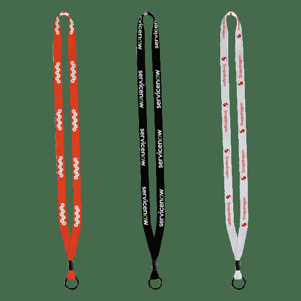 1/2" Dye-Sublimated Lanyard with Metal Crimp & Metal Split-Ring