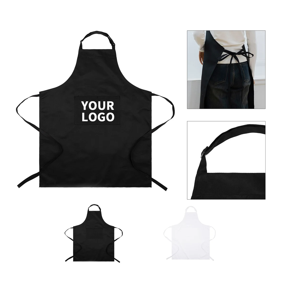 Polyester Apron With Dual Pocket 27.6" x 23.7" 1