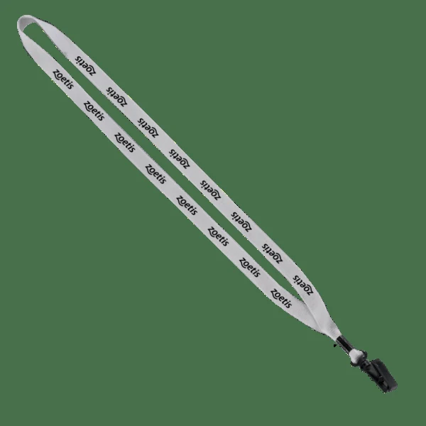 1/2" Polyester Lanyard with Plastic Bulldog Clip 1